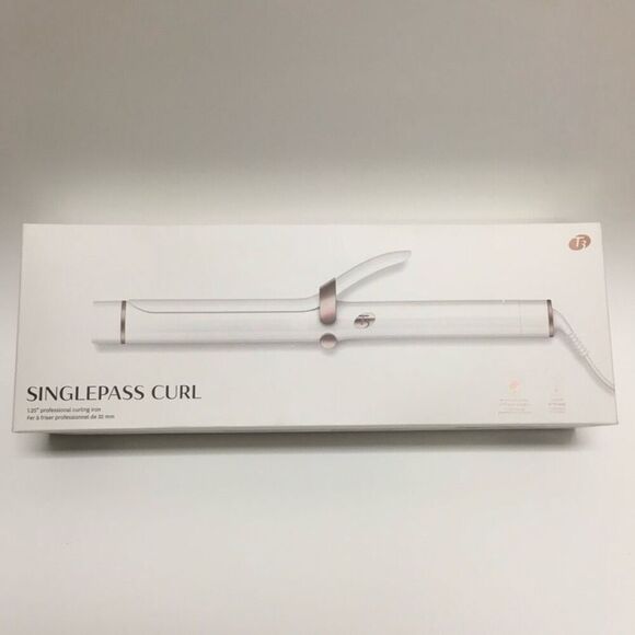 T3 SinglePass Curl 1.25"/1 1/4 Professional Ceramic Curling5 Settings White Iron - Picture 1 of 12